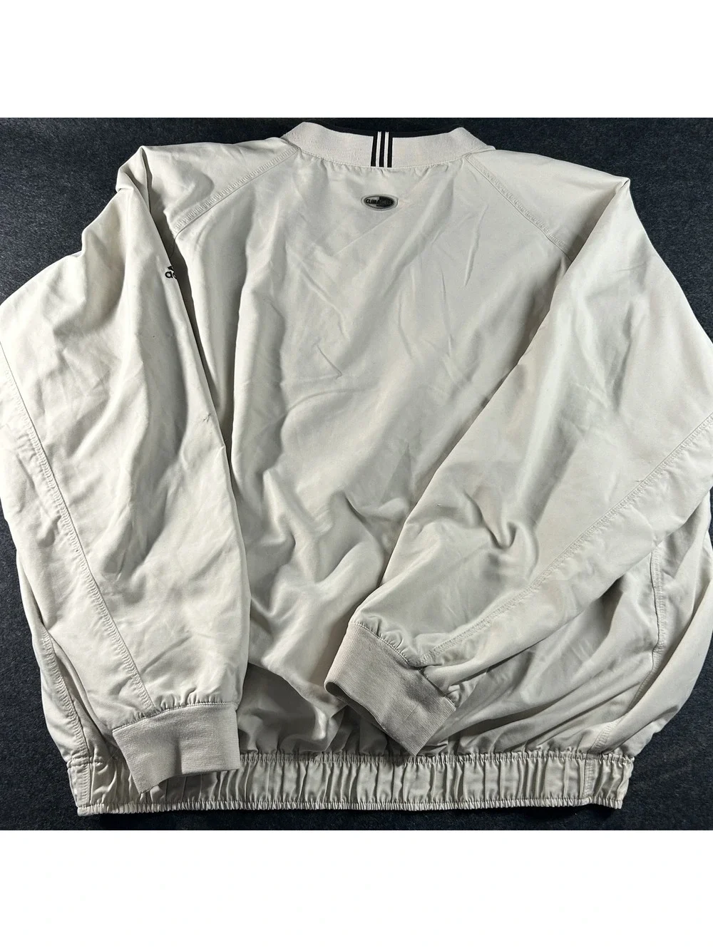 Adidas Vintage Windbreaker Pullover Jacket Size 2XL Beige V-Neck Lightweight